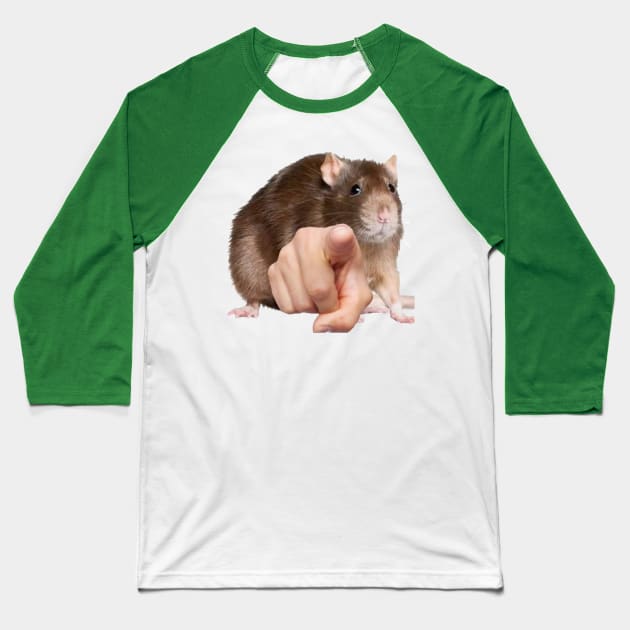 Accusing Rat! Baseball T-Shirt by DaneLowFi